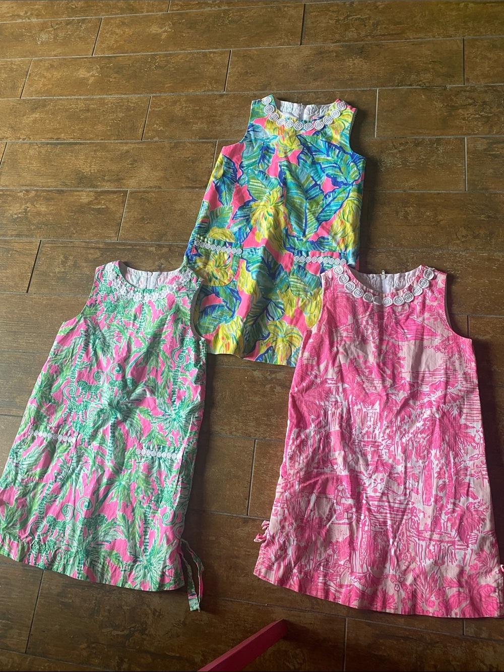 3 Lilly Pulitzer Girls Dresses. All size 10. Great condition. Cotton, lined.